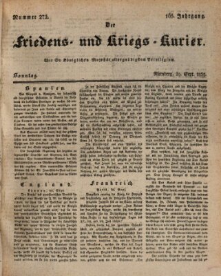 Der Friedens- u. Kriegs-Kurier (Nürnberger Friedens- und Kriegs-Kurier) Sonntag 29. September 1839