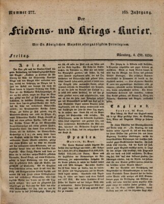 Der Friedens- u. Kriegs-Kurier (Nürnberger Friedens- und Kriegs-Kurier) Freitag 4. Oktober 1839