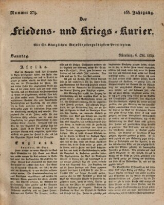 Der Friedens- u. Kriegs-Kurier (Nürnberger Friedens- und Kriegs-Kurier) Sonntag 6. Oktober 1839