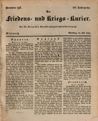 Der Friedens- u. Kriegs-Kurier (Nürnberger Friedens- und Kriegs-Kurier) Mittwoch 23. Oktober 1839