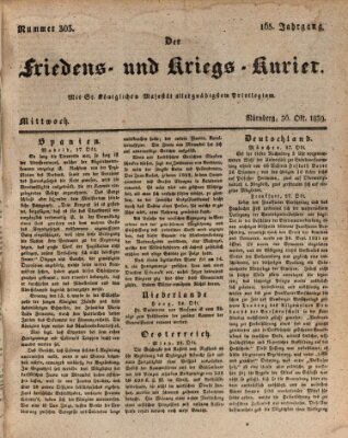 Der Friedens- u. Kriegs-Kurier (Nürnberger Friedens- und Kriegs-Kurier) Mittwoch 30. Oktober 1839