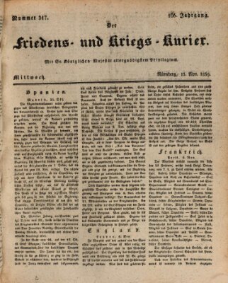 Der Friedens- u. Kriegs-Kurier (Nürnberger Friedens- und Kriegs-Kurier) Mittwoch 13. November 1839