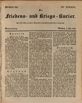 Der Friedens- u. Kriegs-Kurier (Nürnberger Friedens- und Kriegs-Kurier) Donnerstag 5. Dezember 1839