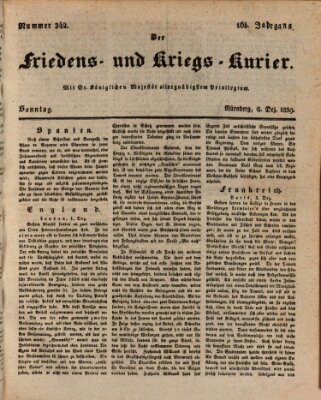 Der Friedens- u. Kriegs-Kurier (Nürnberger Friedens- und Kriegs-Kurier) Sonntag 8. Dezember 1839