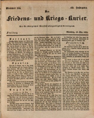 Der Friedens- u. Kriegs-Kurier (Nürnberger Friedens- und Kriegs-Kurier) Freitag 20. Dezember 1839