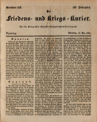 Der Friedens- u. Kriegs-Kurier (Nürnberger Friedens- und Kriegs-Kurier) Sonntag 22. Dezember 1839