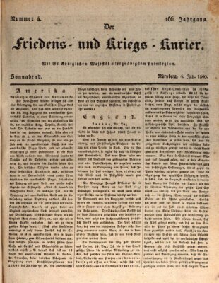 Der Friedens- u. Kriegs-Kurier (Nürnberger Friedens- und Kriegs-Kurier) Samstag 4. Januar 1840