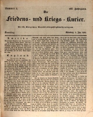 Der Friedens- u. Kriegs-Kurier (Nürnberger Friedens- und Kriegs-Kurier) Sonntag 5. Januar 1840