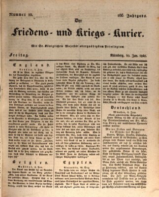 Der Friedens- u. Kriegs-Kurier (Nürnberger Friedens- und Kriegs-Kurier) Freitag 10. Januar 1840