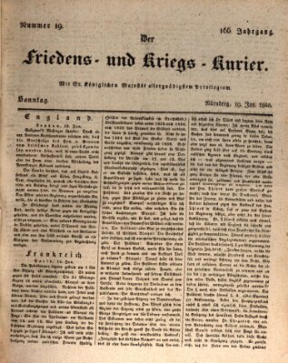 Der Friedens- u. Kriegs-Kurier (Nürnberger Friedens- und Kriegs-Kurier) Sonntag 19. Januar 1840