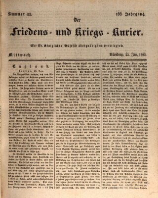 Der Friedens- u. Kriegs-Kurier (Nürnberger Friedens- und Kriegs-Kurier) Mittwoch 22. Januar 1840