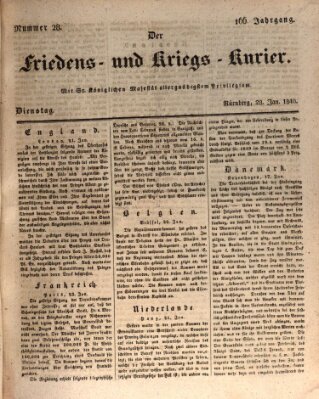 Der Friedens- u. Kriegs-Kurier (Nürnberger Friedens- und Kriegs-Kurier) Dienstag 28. Januar 1840