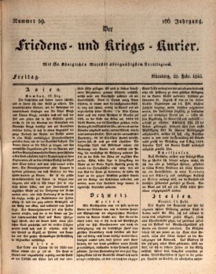 Der Friedens- u. Kriegs-Kurier (Nürnberger Friedens- und Kriegs-Kurier) Freitag 28. Februar 1840