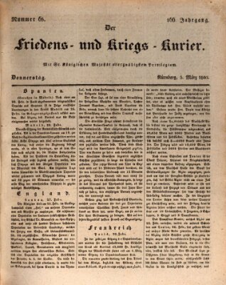 Der Friedens- u. Kriegs-Kurier (Nürnberger Friedens- und Kriegs-Kurier) Donnerstag 5. März 1840