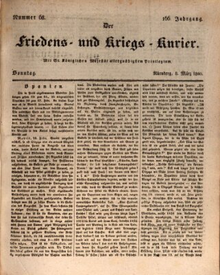 Der Friedens- u. Kriegs-Kurier (Nürnberger Friedens- und Kriegs-Kurier) Sonntag 8. März 1840