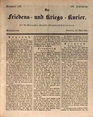 Der Friedens- u. Kriegs-Kurier (Nürnberger Friedens- und Kriegs-Kurier) Samstag 25. April 1840