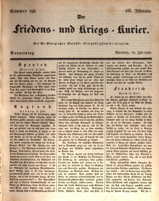 Der Friedens- u. Kriegs-Kurier (Nürnberger Friedens- und Kriegs-Kurier) Donnerstag 16. Juli 1840