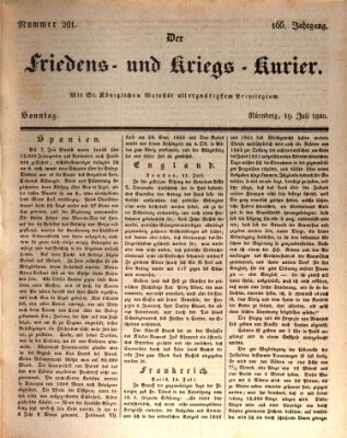 Der Friedens- u. Kriegs-Kurier (Nürnberger Friedens- und Kriegs-Kurier) Sonntag 19. Juli 1840