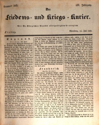 Der Friedens- u. Kriegs-Kurier (Nürnberger Friedens- und Kriegs-Kurier) Freitag 24. Juli 1840