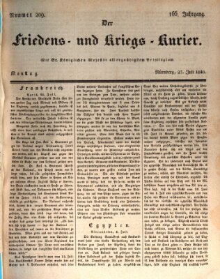 Der Friedens- u. Kriegs-Kurier (Nürnberger Friedens- und Kriegs-Kurier) Montag 27. Juli 1840