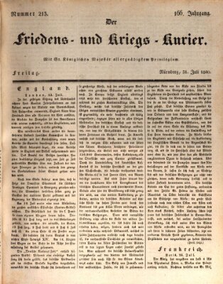 Der Friedens- u. Kriegs-Kurier (Nürnberger Friedens- und Kriegs-Kurier) Freitag 31. Juli 1840