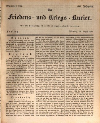 Der Friedens- u. Kriegs-Kurier (Nürnberger Friedens- und Kriegs-Kurier) Freitag 21. August 1840