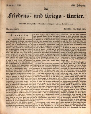 Der Friedens- u. Kriegs-Kurier (Nürnberger Friedens- und Kriegs-Kurier) Samstag 12. September 1840