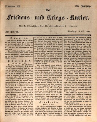 Der Friedens- u. Kriegs-Kurier (Nürnberger Friedens- und Kriegs-Kurier) Mittwoch 14. Oktober 1840