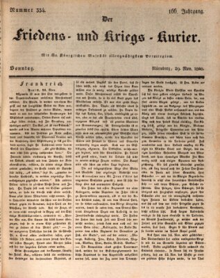 Der Friedens- u. Kriegs-Kurier (Nürnberger Friedens- und Kriegs-Kurier) Sonntag 29. November 1840