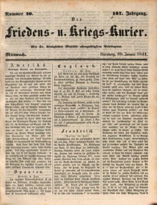 Der Friedens- u. Kriegs-Kurier (Nürnberger Friedens- und Kriegs-Kurier) Mittwoch 20. Januar 1841