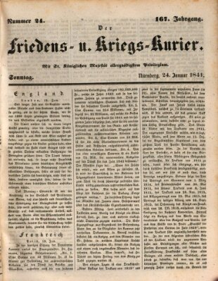 Der Friedens- u. Kriegs-Kurier (Nürnberger Friedens- und Kriegs-Kurier) Sonntag 24. Januar 1841