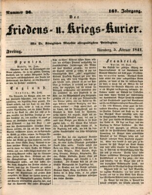 Der Friedens- u. Kriegs-Kurier (Nürnberger Friedens- und Kriegs-Kurier) Freitag 5. Februar 1841