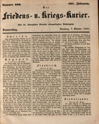 Der Friedens- u. Kriegs-Kurier (Nürnberger Friedens- und Kriegs-Kurier) Donnerstag 7. Oktober 1841