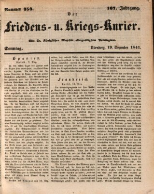 Der Friedens- u. Kriegs-Kurier (Nürnberger Friedens- und Kriegs-Kurier) Sonntag 19. Dezember 1841