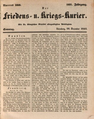 Der Friedens- u. Kriegs-Kurier (Nürnberger Friedens- und Kriegs-Kurier) Sonntag 26. Dezember 1841