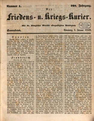 Der Friedens- u. Kriegs-Kurier (Nürnberger Friedens- und Kriegs-Kurier) Saturday 1. January 1842