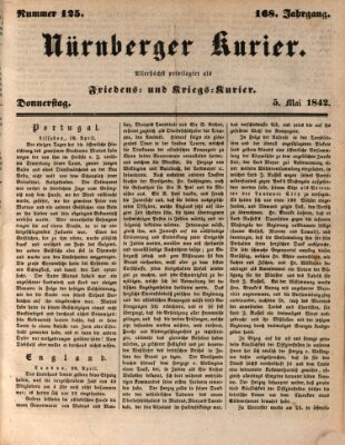 Nürnberger Kurier (Nürnberger Friedens- und Kriegs-Kurier) Donnerstag 5. Mai 1842