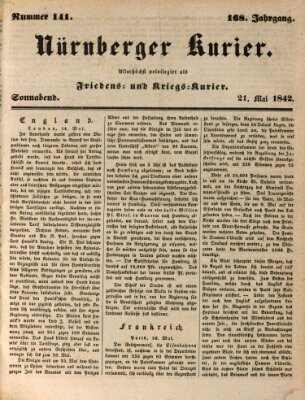 Nürnberger Kurier (Nürnberger Friedens- und Kriegs-Kurier) Samstag 21. Mai 1842