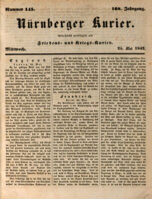 Nürnberger Kurier (Nürnberger Friedens- und Kriegs-Kurier) Mittwoch 25. Mai 1842