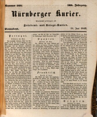 Nürnberger Kurier (Nürnberger Friedens- und Kriegs-Kurier) Samstag 11. Juni 1842