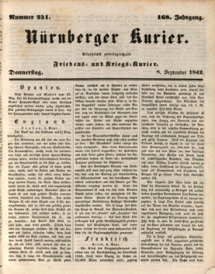 Nürnberger Kurier (Nürnberger Friedens- und Kriegs-Kurier) Donnerstag 8. September 1842