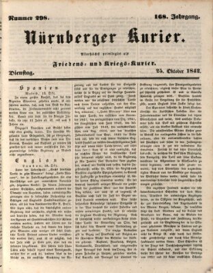 Nürnberger Kurier (Nürnberger Friedens- und Kriegs-Kurier) Dienstag 25. Oktober 1842