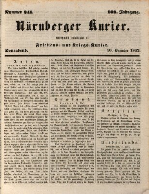 Nürnberger Kurier (Nürnberger Friedens- und Kriegs-Kurier) Samstag 10. Dezember 1842