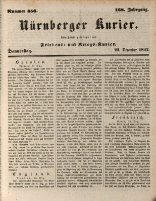 Nürnberger Kurier (Nürnberger Friedens- und Kriegs-Kurier) Donnerstag 22. Dezember 1842