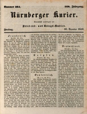 Nürnberger Kurier (Nürnberger Friedens- und Kriegs-Kurier) Freitag 30. Dezember 1842