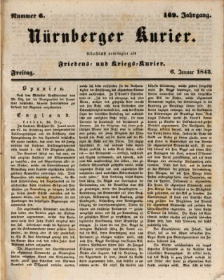 Nürnberger Kurier (Nürnberger Friedens- und Kriegs-Kurier) Freitag 6. Januar 1843