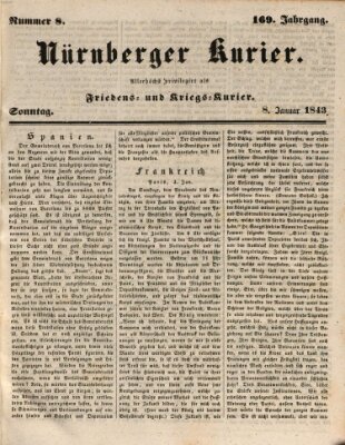 Nürnberger Kurier (Nürnberger Friedens- und Kriegs-Kurier) Sonntag 8. Januar 1843