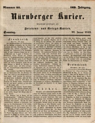 Nürnberger Kurier (Nürnberger Friedens- und Kriegs-Kurier) Sonntag 22. Januar 1843