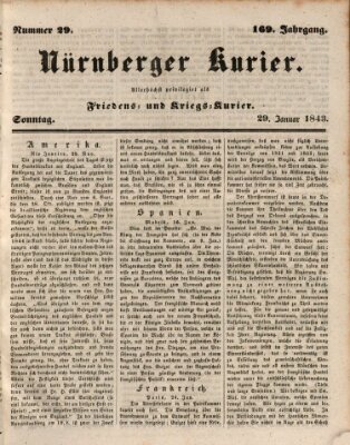 Nürnberger Kurier (Nürnberger Friedens- und Kriegs-Kurier) Sonntag 29. Januar 1843