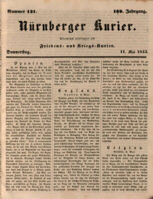 Nürnberger Kurier (Nürnberger Friedens- und Kriegs-Kurier) Donnerstag 11. Mai 1843